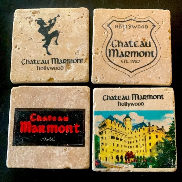 Cochran Shoals Coasters Other - “Vintage” look Chateau Marmont 
travertine gift coasters.